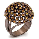 Silver Jewelry Rings Vintage Gold Rings LO1665 Chocolate Gold Brass Ring with Top Grade Crystal Alamode Fashion Jewelry Outlet