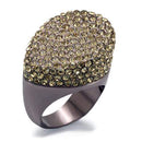Silver Jewelry Rings Vintage Gold Rings LO1693 Chocolate Gold Brass Ring with Top Grade Crystal Alamode Fashion Jewelry Outlet