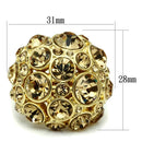 Vintage Gold Rings LO2463 Gold Brass Ring with Top Grade Crystal