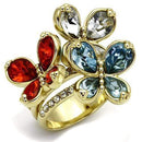 Vintage Gold Rings LO2547 Gold Brass Ring with Assorted