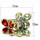 Vintage Gold Rings LO2547 Gold Brass Ring with Assorted