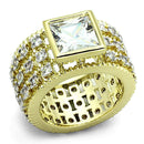 Vintage Gold Rings LO3002 Gold+Rhodium Brass Ring with AAA Grade CZ