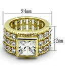 Vintage Gold Rings LO3002 Gold+Rhodium Brass Ring with AAA Grade CZ