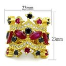 Vintage Gold Rings LO3252 Gold Brass Ring with AAA Grade CZ
