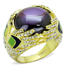 Vintage Gold Rings LO3367 Gold Brass Ring with AAA Grade CZ