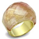 Silver Jewelry Rings Vintage Gold Rings LO3582 Gold Brass Ring with Synthetic in Light Peach Alamode Fashion Jewelry Outlet