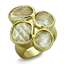 Silver Jewelry Rings Vintage Gold Rings LO3599 Gold & Brush Brass Ring with Synthetic Alamode Fashion Jewelry Outlet