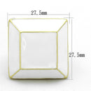 Silver Jewelry Rings Vintage Gold Rings LO3604 Gold & Brush Brass Ring with Epoxy in White Alamode Fashion Jewelry Outlet