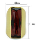 Silver Jewelry Rings Vintage Gold Rings LO3899 Gold & Brush Brass Ring with Crystal in Siam Alamode Fashion Jewelry Outlet