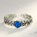 Silver Jewelry Rings Vintage Style Women S925 Sterling Silver Simple Leaf Pattern Ring TIY
