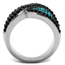 Wedding Ring Sets TK2764 Two-Tone Stainless Steel Ring with Crystal