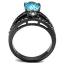 Wedding Ring Sets TK2775 Light Black Stainless Steel Ring with AAA Grade CZ