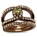 Wedding Ring Sets TK2956 Coffee light Stainless Steel Ring in Olivine color