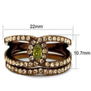 Wedding Ring Sets TK2956 Coffee light Stainless Steel Ring in Olivine color