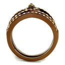 Wedding Ring Sets TK2956 Coffee light Stainless Steel Ring in Olivine color