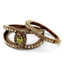 Wedding Ring Sets TK2956 Coffee light Stainless Steel Ring in Olivine color