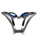 Wedding Ring Sets TK2990 Light Black Stainless Steel Ring in London Blue