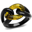 Wedding Rings For Women TK2682 Black - Stainless Steel Ring with Synthetic