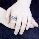 Silver Jewelry Rings Wedding Rings TK3690 Light Black (Gun) Stainless Steel Ring with CZ Alamode Fashion Jewelry Outlet