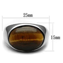 Wedding Rings TK378 Stainless Steel Ring with Semi-Precious in Topaz