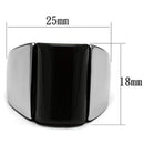 Wedding Rings TK379 Stainless Steel Ring with Semi-Precious in Jet