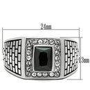 Wedding Rings TK494 Stainless Steel Ring with AAA Grade CZ in Jet