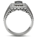 Wedding Rings TK494 Stainless Steel Ring with AAA Grade CZ in Jet