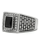 Wedding Rings TK494 Stainless Steel Ring with AAA Grade CZ in Jet