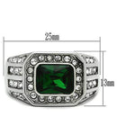 Wedding Rings TK495 Stainless Steel Ring with Synthetic in Emerald