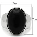 Wedding Rings TK501 Stainless Steel Ring with Semi-Precious in Jet