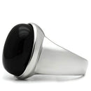 Wedding Rings TK501 Stainless Steel Ring with Semi-Precious in Jet