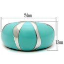 Wedding Rings TK509 Stainless Steel Ring with Epoxy in Turquoise