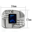 Wedding Rings TK587 Stainless Steel Ring with Synthetic in Montana