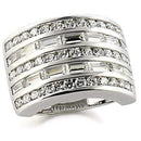 Silver Jewelry Rings Women's Band Rings 9W148 Rhodium Brass Ring with AAA Grade CZ Alamode Fashion Jewelry Outlet