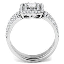 Silver Jewelry Rings Women's Band Rings DA064 Stainless Steel Ring with AAA Grade CZ Alamode Fashion Jewelry Outlet