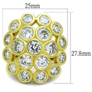 Yellow Gold Engagement Rings LO3250 Gold Brass Ring with AAA Grade CZ