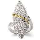 Yellow Gold Ring 0W099 Gold+Rhodium Brass Ring with AAA Grade CZ