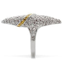 Yellow Gold Ring 0W099 Gold+Rhodium Brass Ring with AAA Grade CZ
