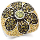 Yellow Gold Ring 0W154 Rhodium+Gold+ Ruthenium Brass Ring with AAA Grade CZ
