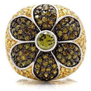 Yellow Gold Ring 0W154 Rhodium+Gold+ Ruthenium Brass Ring with AAA Grade CZ