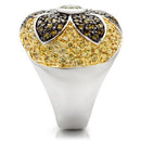 Yellow Gold Ring 0W154 Rhodium+Gold+ Ruthenium Brass Ring with AAA Grade CZ