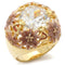 Yellow Gold Ring 0W203 Matte Gold & Gold Brass Ring with AAA Grade CZ