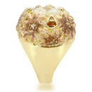 Yellow Gold Ring 0W203 Matte Gold & Gold Brass Ring with AAA Grade CZ