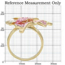 Yellow Gold Ring 0W289 Gold Brass Ring with Top Grade Crystal