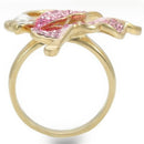 Yellow Gold Ring 0W289 Gold Brass Ring with Top Grade Crystal