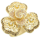 Yellow Gold Ring 0W312 Gold Brass Ring with AAA Grade CZ