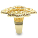Yellow Gold Ring 0W312 Gold Brass Ring with AAA Grade CZ