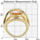 Yellow Gold Ring 0W314 Gold Brass Ring with AAA Grade CZ in Champagne