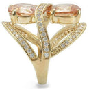 Yellow Gold Ring 0W314 Gold Brass Ring with AAA Grade CZ in Champagne