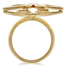Yellow Gold Ring 1W096 Matte Gold Brass Ring with AAA Grade CZ